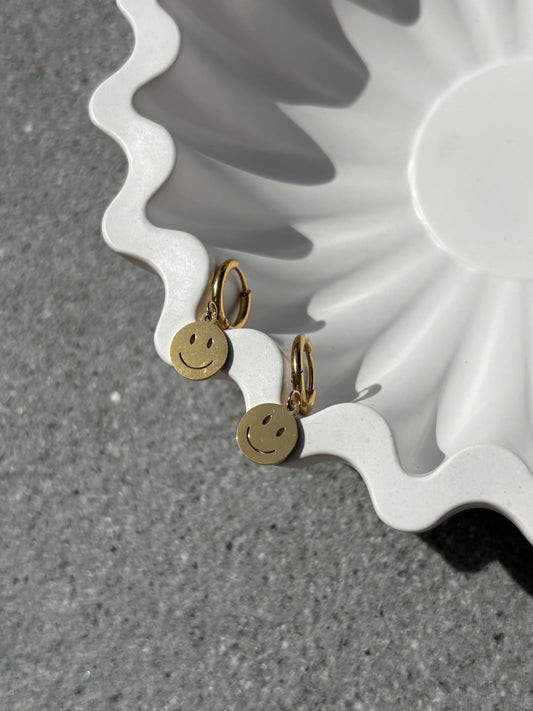Smiley Ohrringe, gold