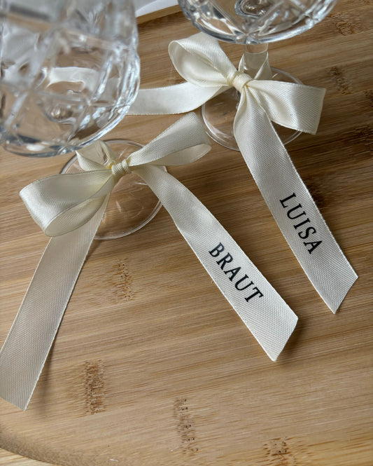 Personalisierte Schleifen für Hochzeiten
