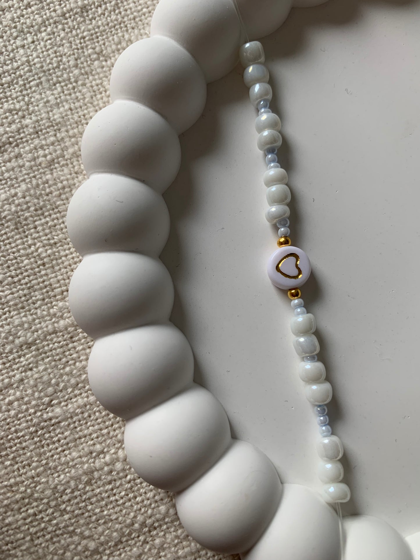 Perlenarmband Herz, Smiley