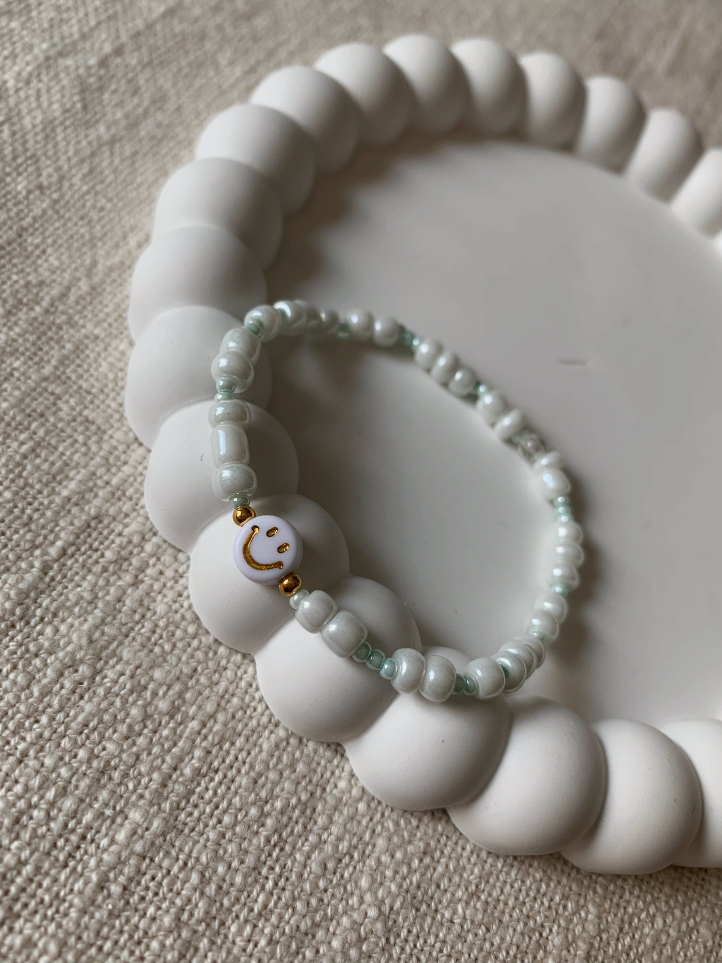 Perlenarmband Herz, Smiley