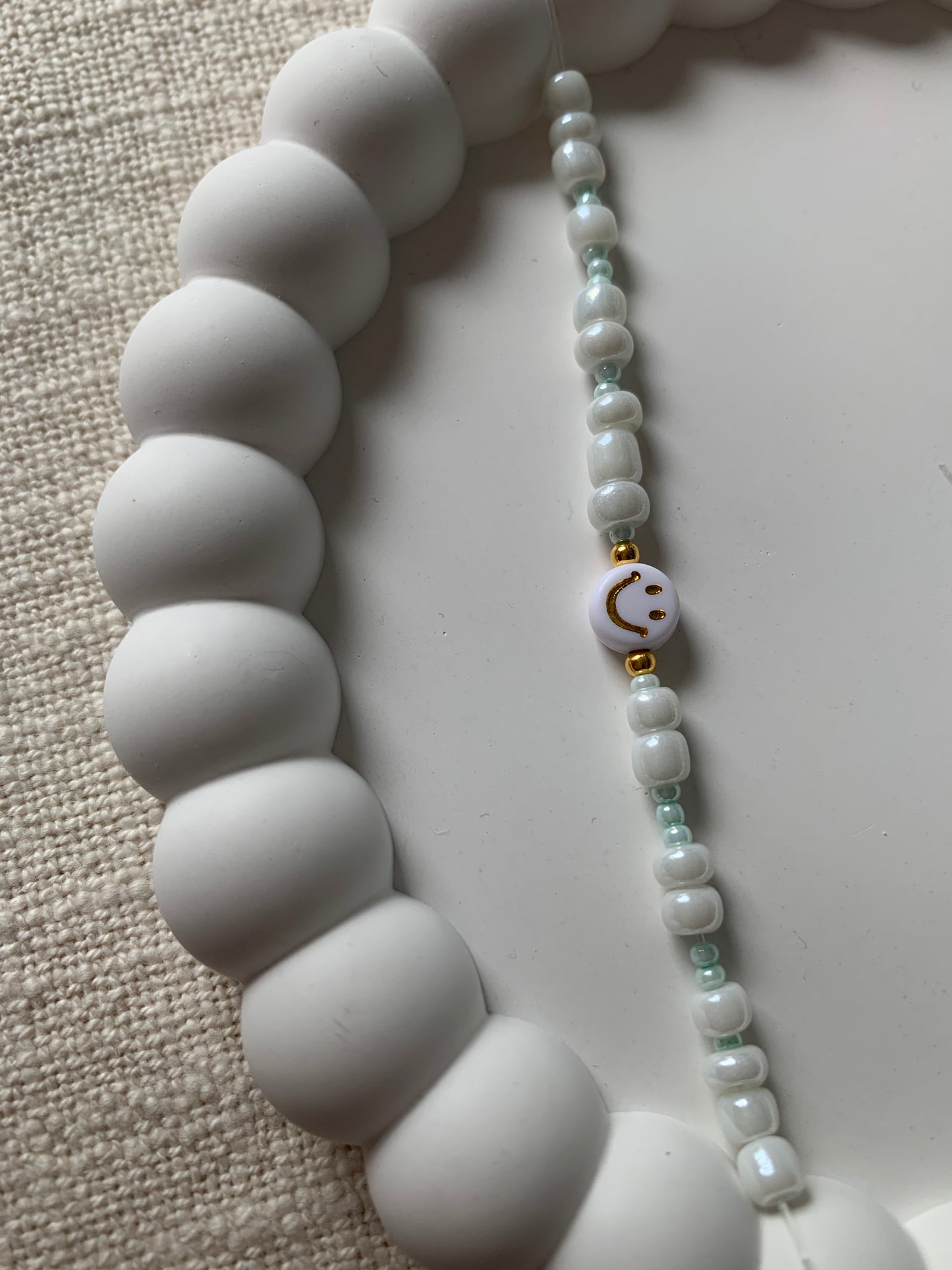 Perlenarmband Herz, Smiley